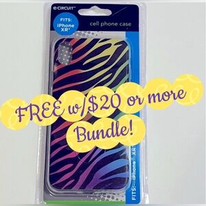 FREE w/$20 or more Bundle. e-CIRCUIT iPhone XR Zebra Rainbow Phone Case